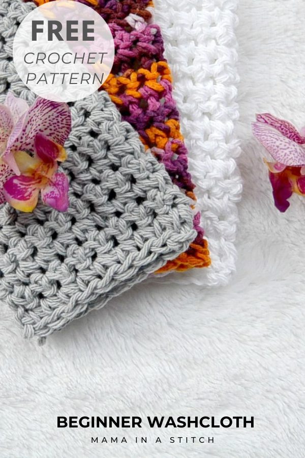 Basic Beginner Easy Crochet Washcloth Pattern – Mama In A Stitch